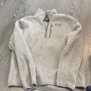 Patagonia Men's Heathered Gray Zip-Up Sweater medium